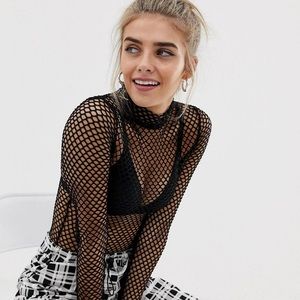 *SOLD* Collusion Fishnet Long Sleeve Bodysuit
